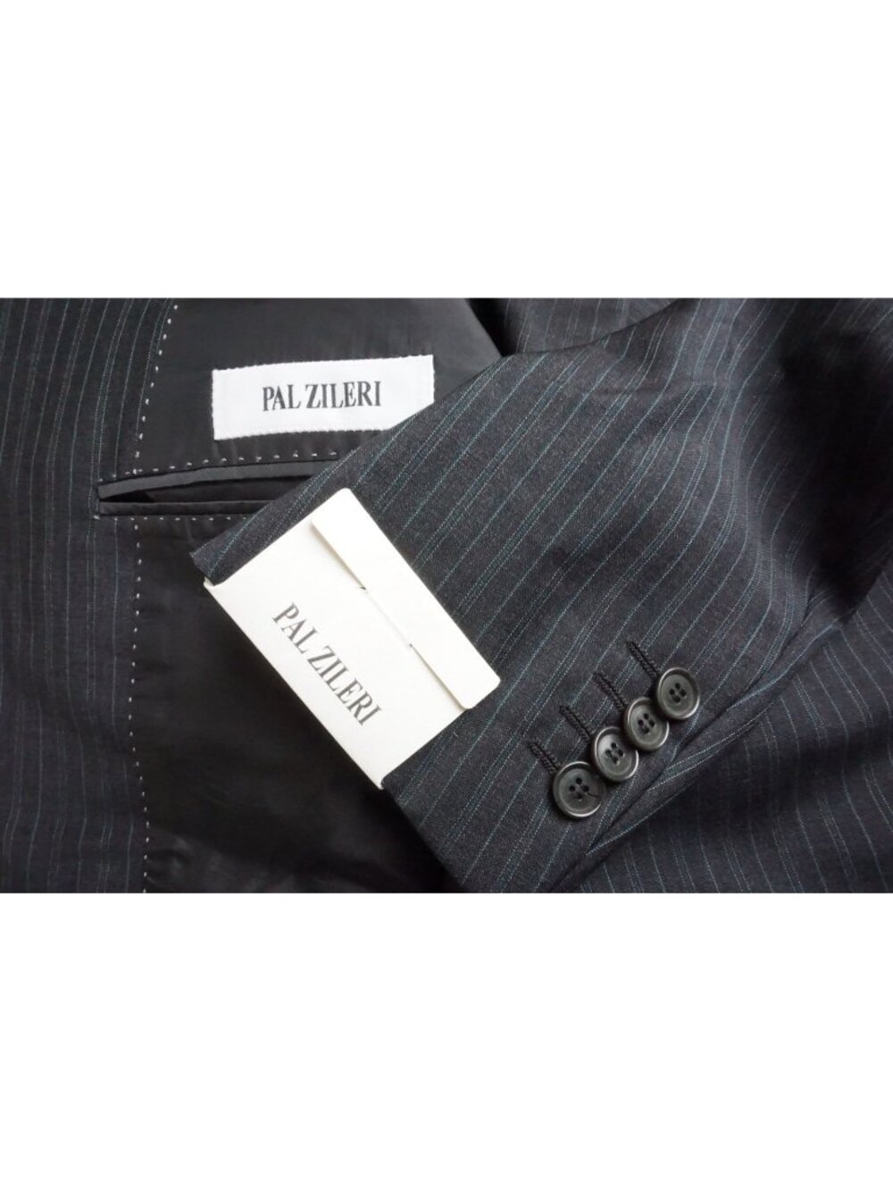 Pal Zileri Gray Striped 100% Wool 2 Pc Suit Jacket Pant 44R NEW